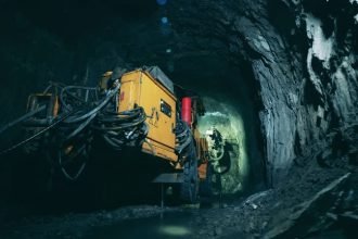 Boring complex installed in the underground mine. 4K